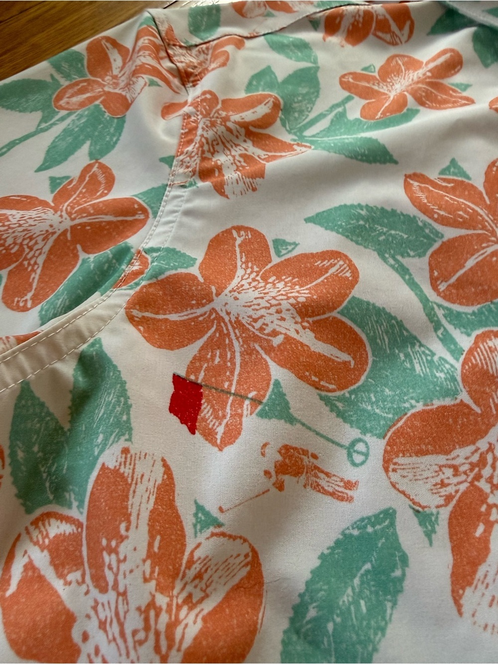 William Murray Button Up Shirt Men's Size M Floral Golf Hawaiian Orange/White - Picture 5 of 13